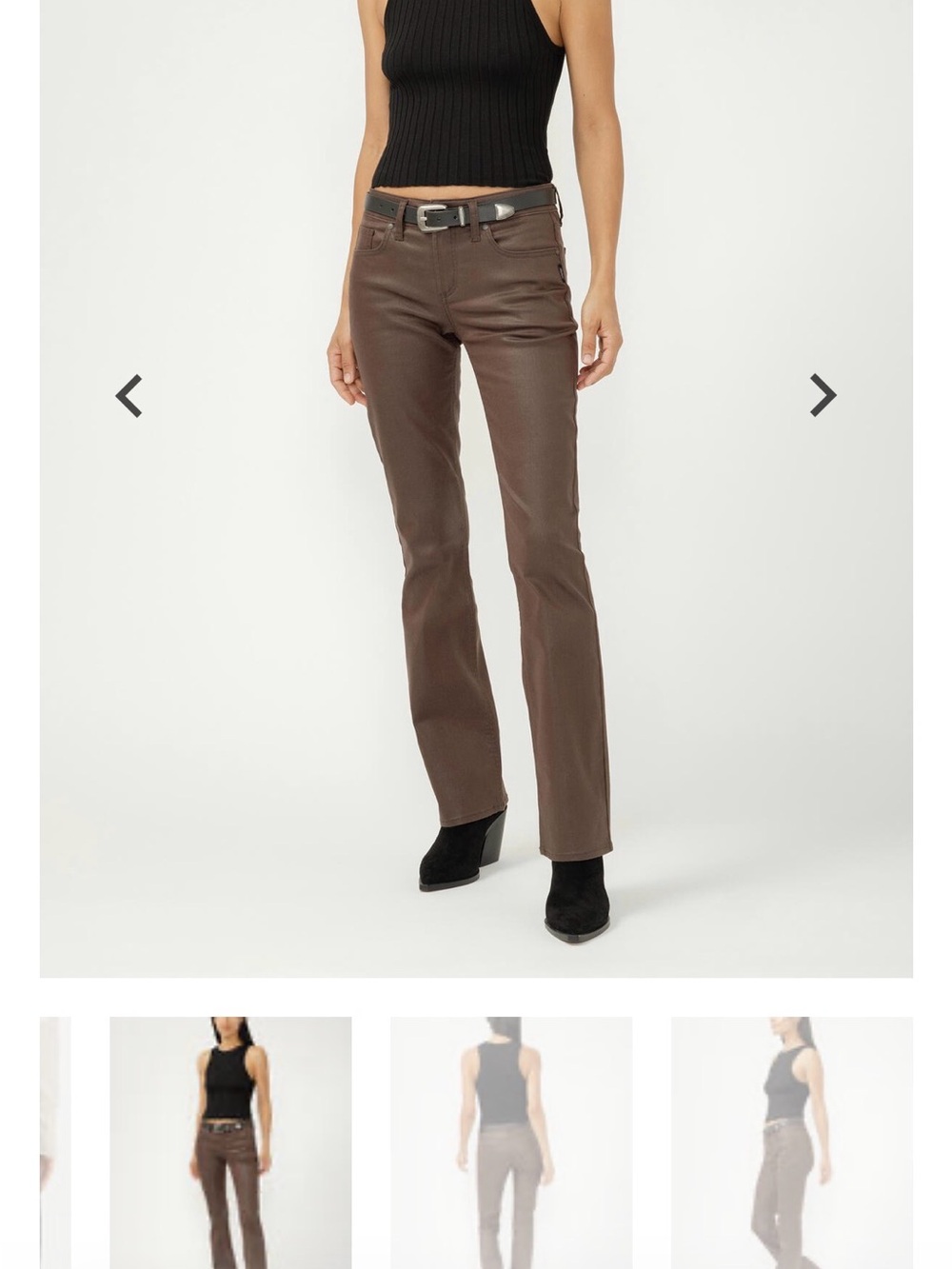 Suki Mid Rise Slim Bootcut Coated Jeans